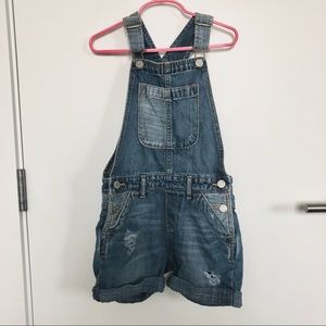 Patchwork denim overalls for girls